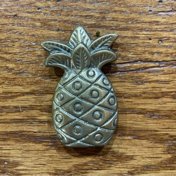Vintage Solid Brass Tropical Vibe Pineapple Desk Office Paperweight - Picture 1 of 4